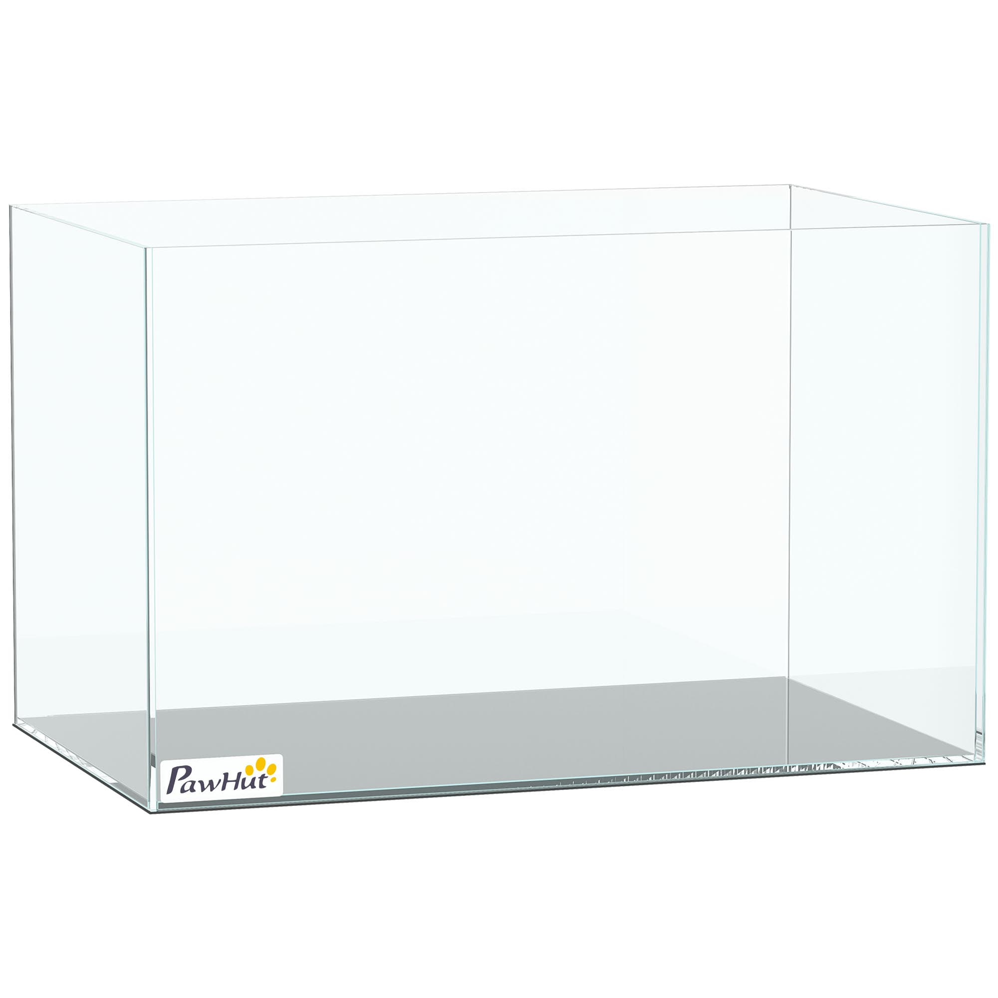 PawHut Fish Tank Bare Glass for DIY Glass Aquarium with Protective Base Mat 24L Transparent for Fish Shrimps