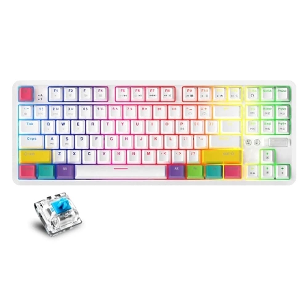 AJAZZ K870T Bluetooth Wired Dual Mode Keyboard Blue Switch