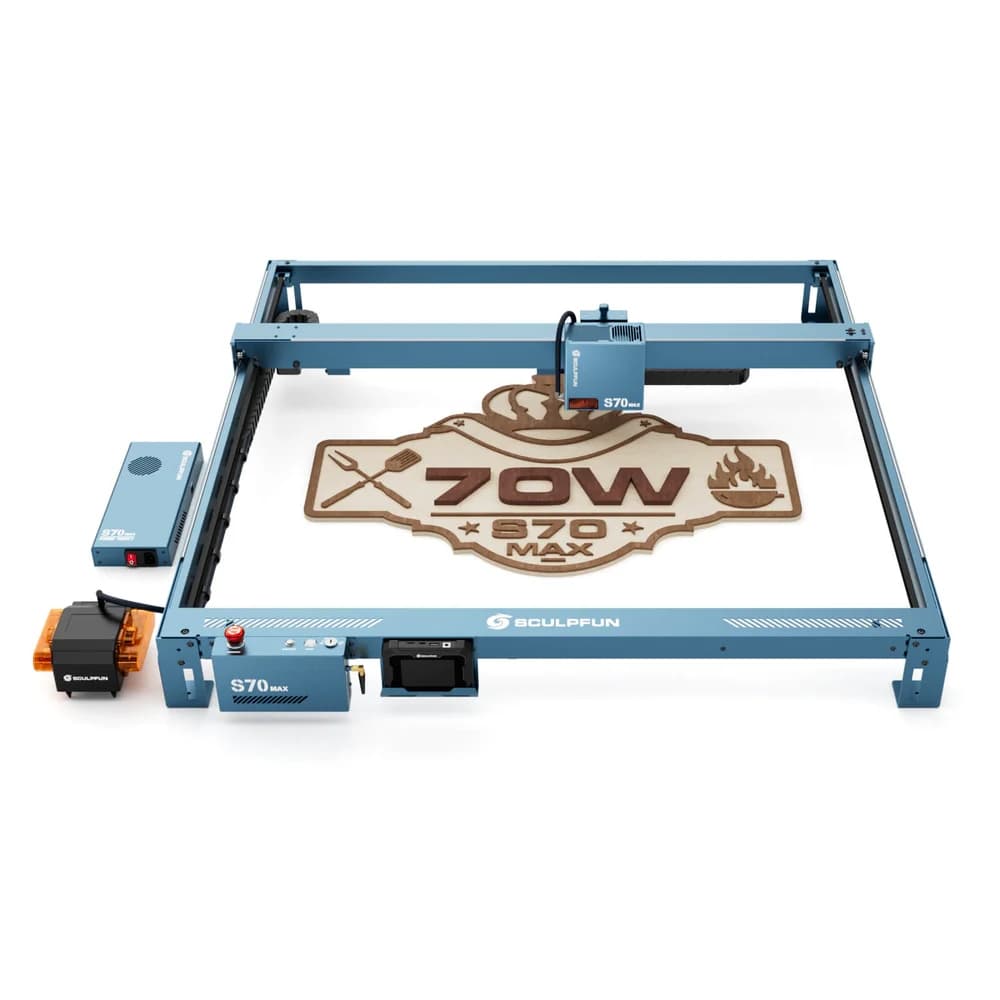 Grawerka laserowa SCULPFUN S70 MAX 70W, duża prędkość 36 000 mm/min, punkt lasera 0,15×0,12 mm, 830*800 mm