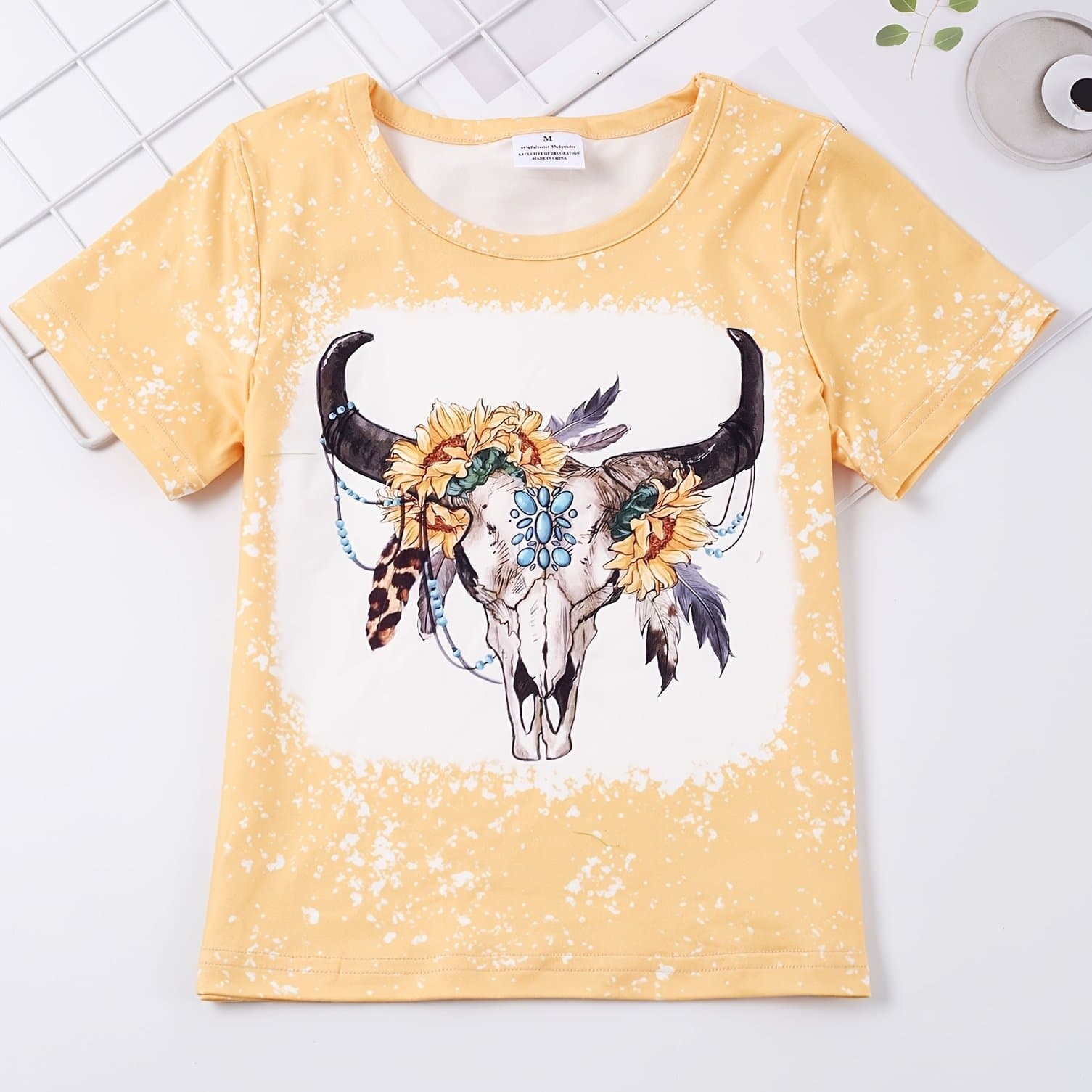 TEMU Stylike Girls Graphic T-shirt Cute Summer Printed Top