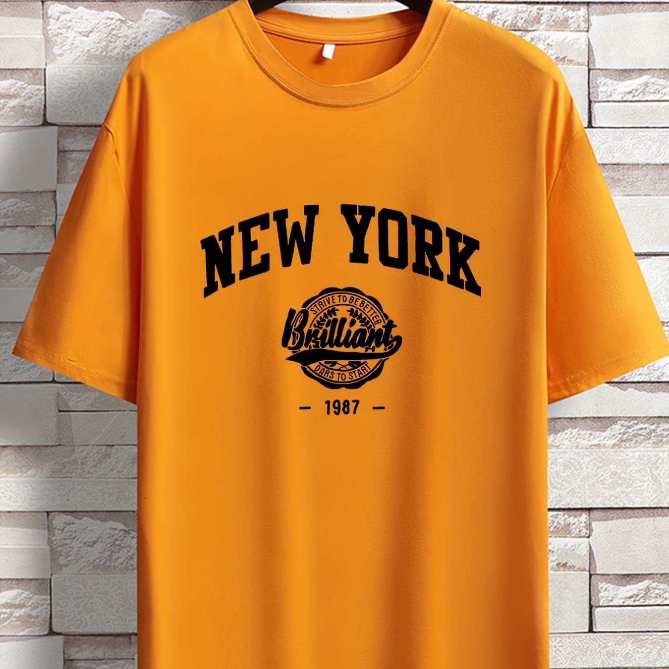 TEMU 2023 Spring/summer Short Sleeve T-shirt Fashion Brand Printed Men's Youth Spring/summer Round Neck Enlarged Widened Casual Versatile Top, Plus Size thumbnail 2