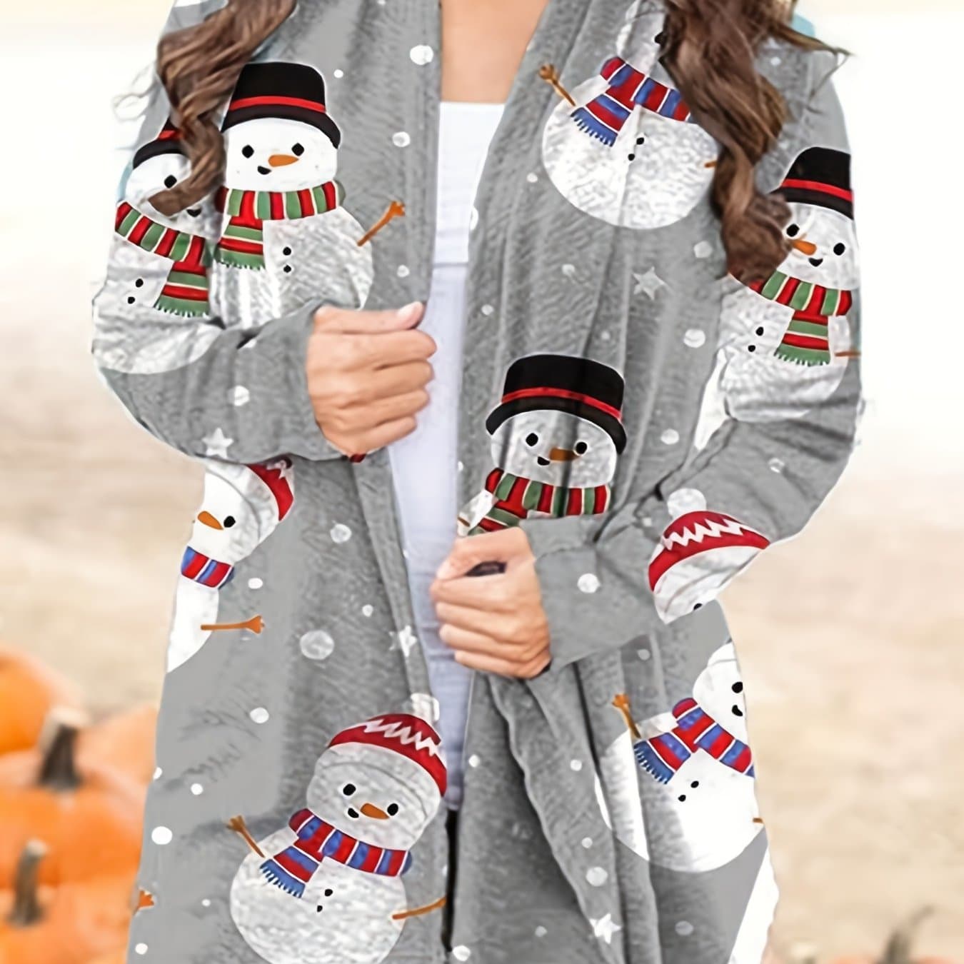 TEMU Plus Size - Plus Size - New Women's Clothing For Autumn And Winter From Europe And America, Featuring A Christmas Long-sleeve Cardigan