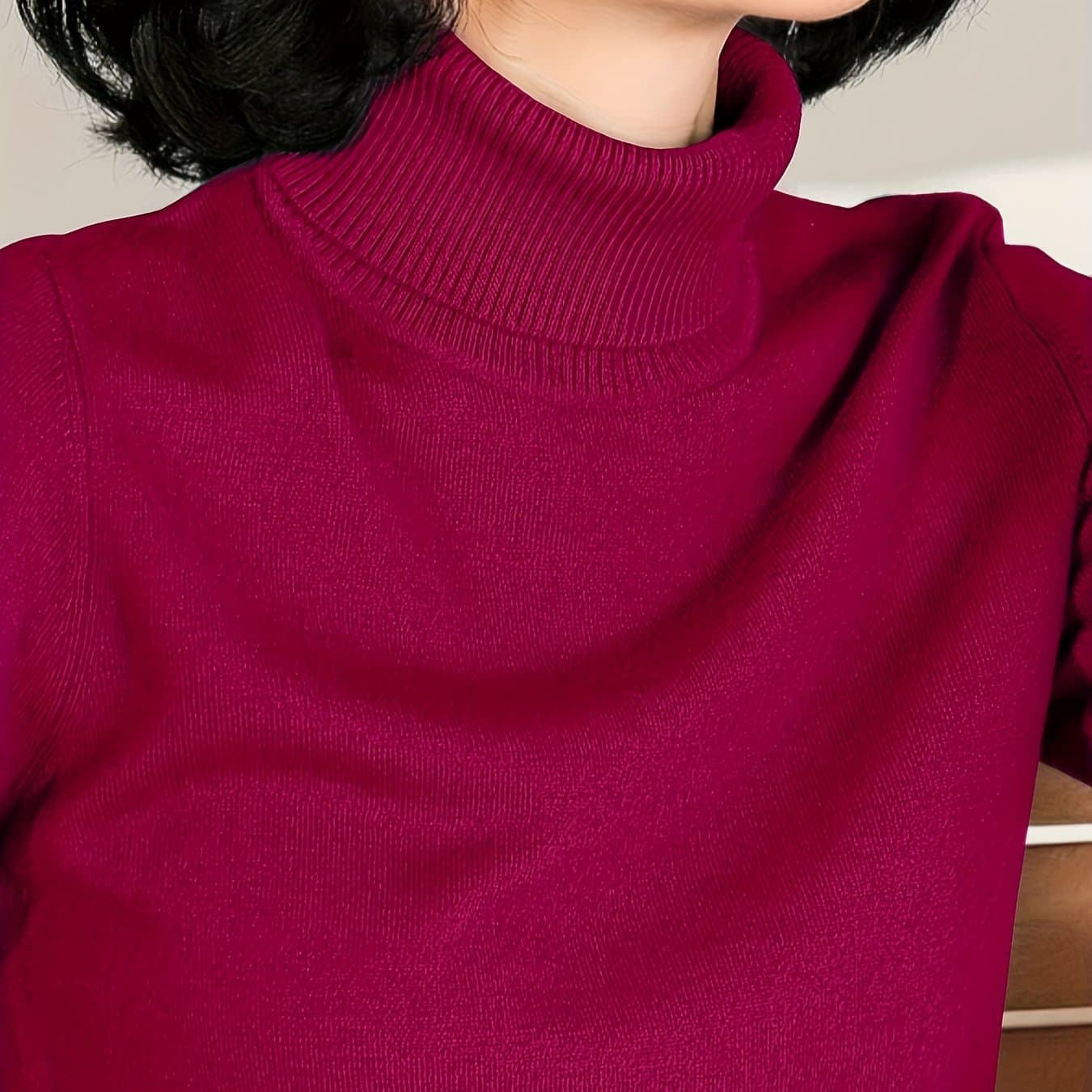 TEMU High Turtleneck Women's Sweater Base Shirt Thickened Women's Autumn And Winter New Inner Wear Slim Long-sleeved Shirt Top