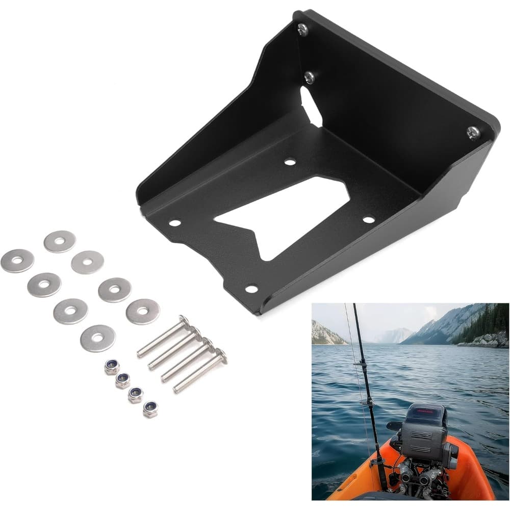 TEMU Powder Coated Steel Universal Motor Bracket For Kayaks & Boats - Trolling Motor Mount, Quick Release Bracket, Fishing Motor