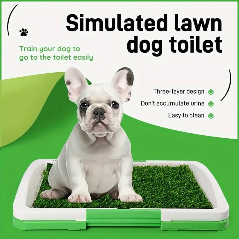 TEMU Dog Potty Training Mat With Artificial Grass, Non-slip Pet Toilet, Indoor Puppy Potty Box, Dog Pee Mat With Artificial Grass Mat And Tray Dog Training Toilet