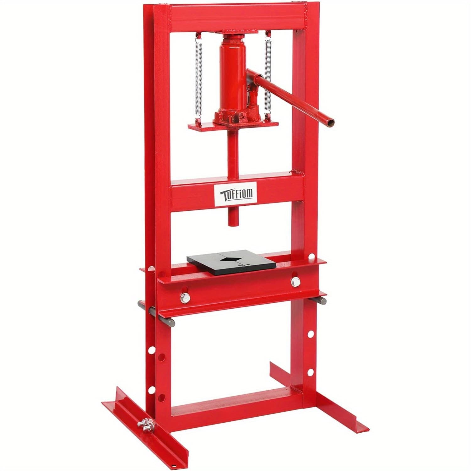 TEMU 6-ton Heavy-duty Benchtop Hydraulic Shop Press Compact 18.9"x15.75"x36.8" Design W/ Press Plates & Adjustable Work Table- Ideal For Garage, Workshop, Metalworking (red)