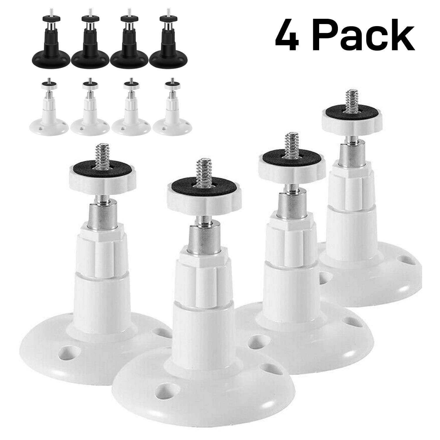 TEMU 4 Pack Adjustable Security Wall Mount Holder Outdoor/indoor For / Cam Pan Camera System Adjustable With 360 Degree Swivel & 90 Degree Tilt