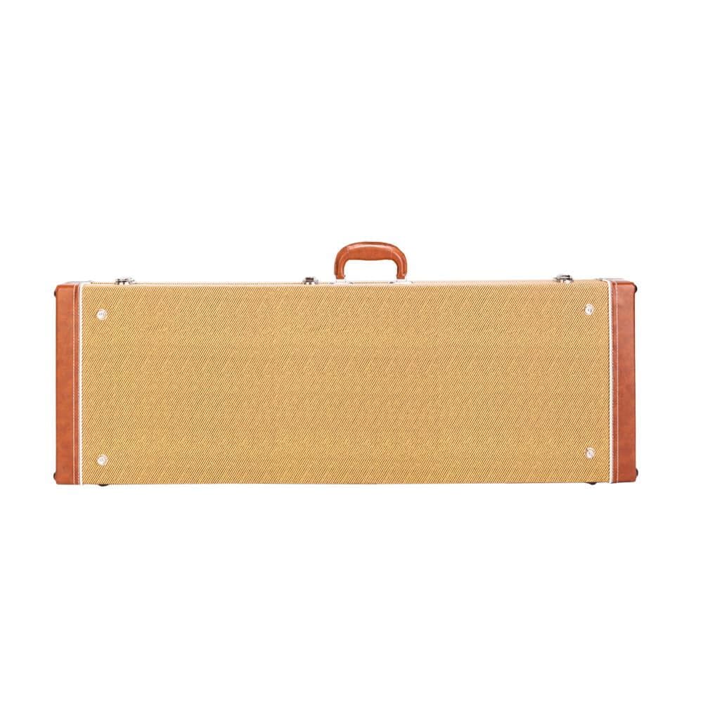 TEMU Lockable Square Wooden Electric Guitar Hard Case Yellow