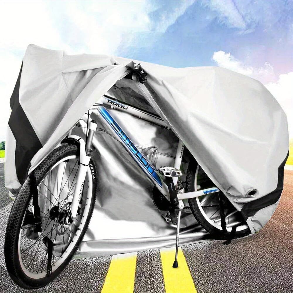 TEMU Heavy Duty Waterproof Bicycle Cover With Uv Hole Windproof For Road Bikes, Mixed Colors, Includes Secure Storage Bag