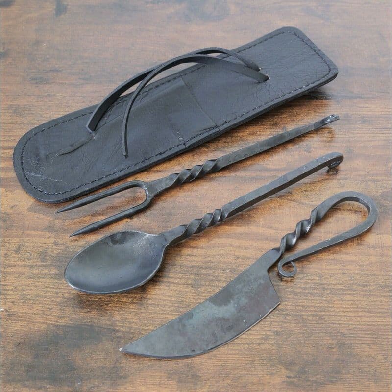 TEMU Medieval Cutlery Set Feasting Hand Artisan Historic Spoon Set Fork