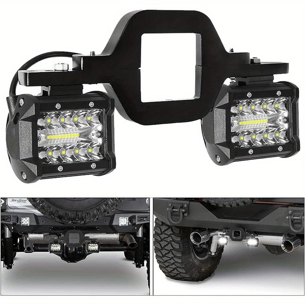 TEMU 2 Pcs 4 Inch 60w Led Pods With 2 Inch Tow Hitch Mounting Brackets Light Bar For Truck Trailer Boat Pickup Atv Suv Dual Led Off - Road