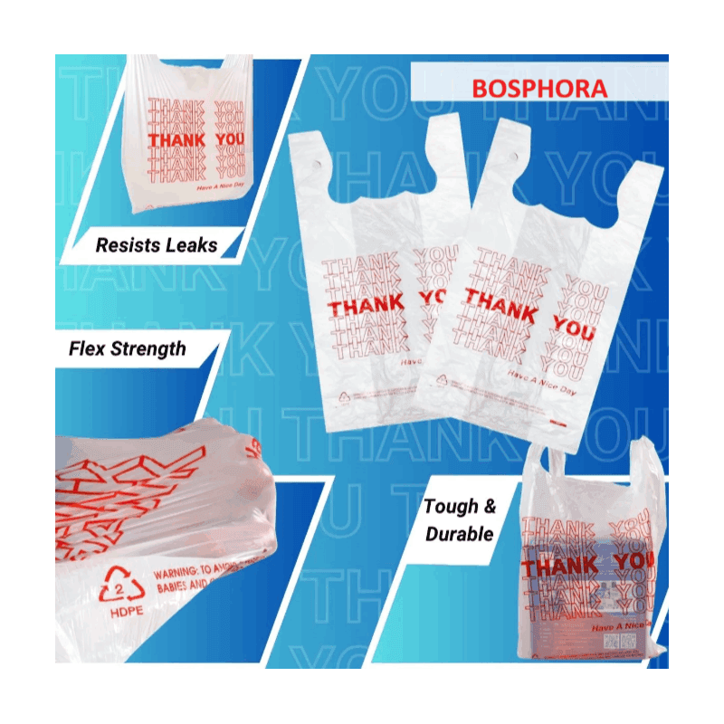 TEMU Thank You Bags, 200 Pcs, White Plastic Retail Shopping & Bags