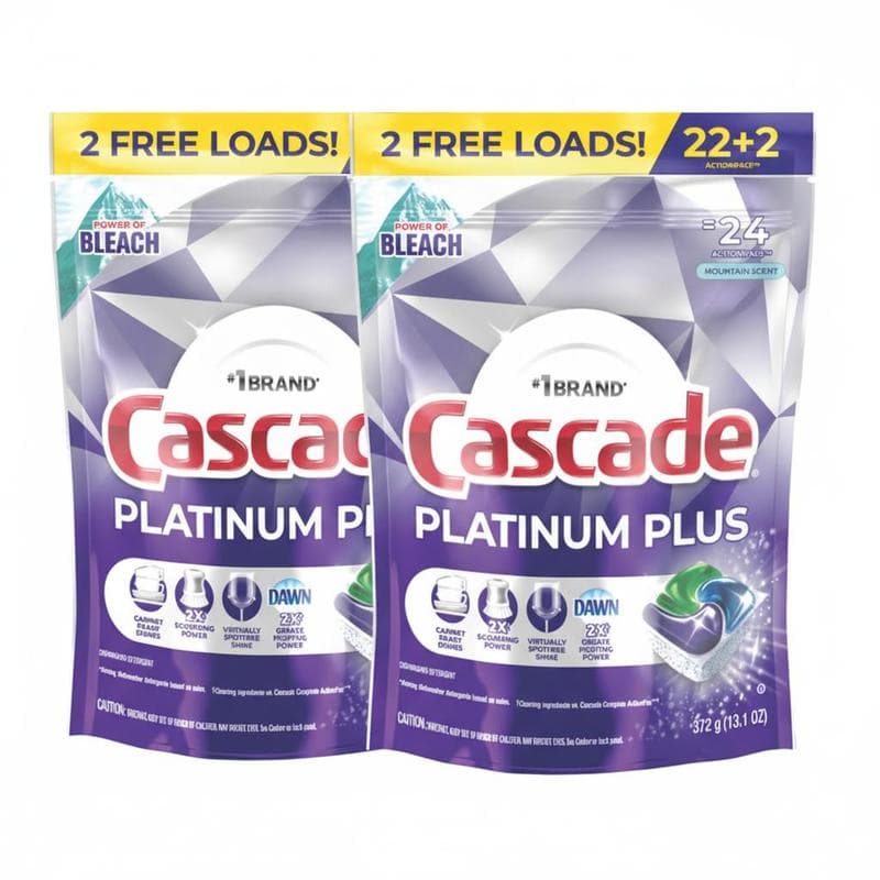 TEMU [2 Pack] Cascade Mountain Scent Dishwasher Pods [24 Ct]