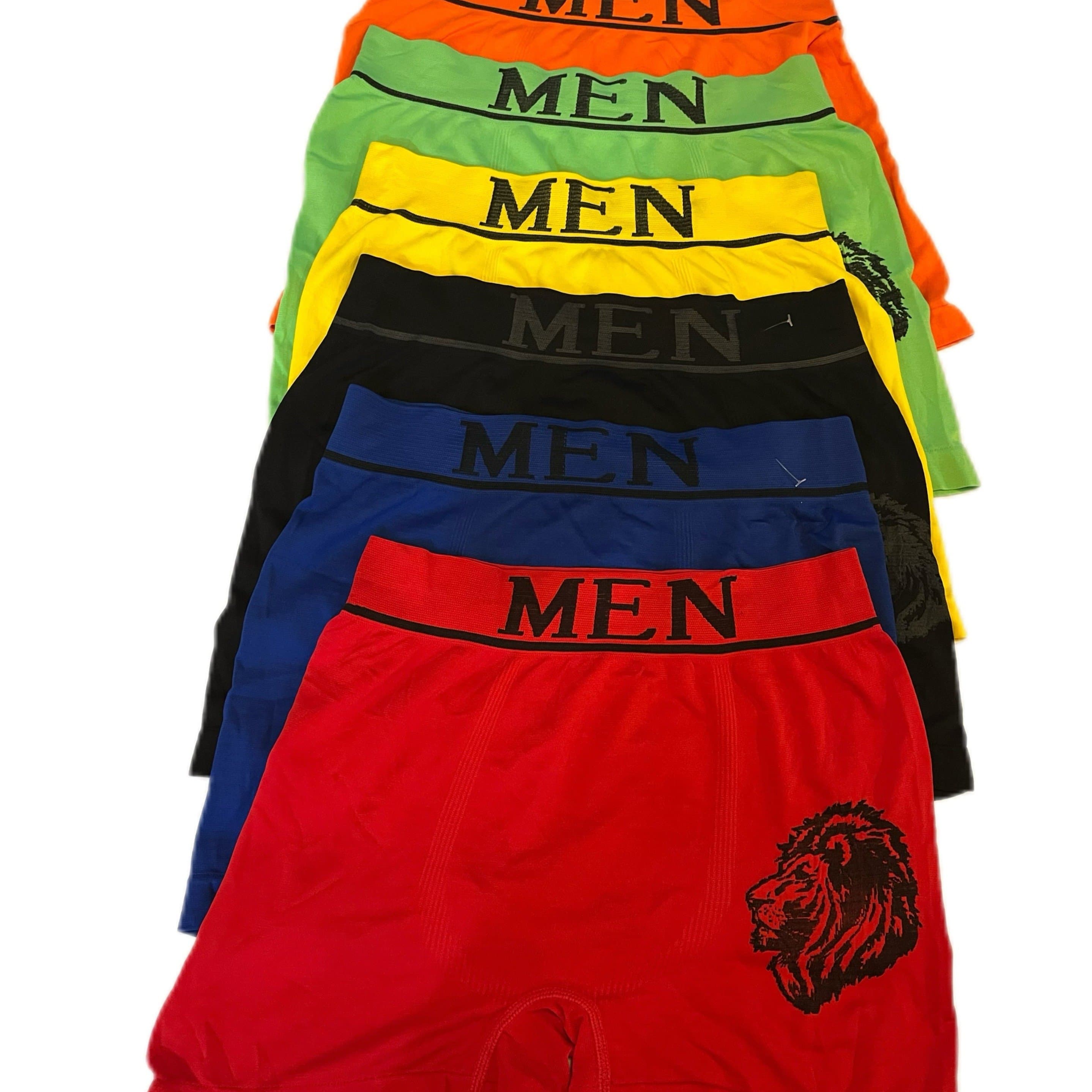 TEMU 9113 (6 Pieces) Men' Boxer Brief Stretchable Underwear 6-pcs Set, Assorted Colors