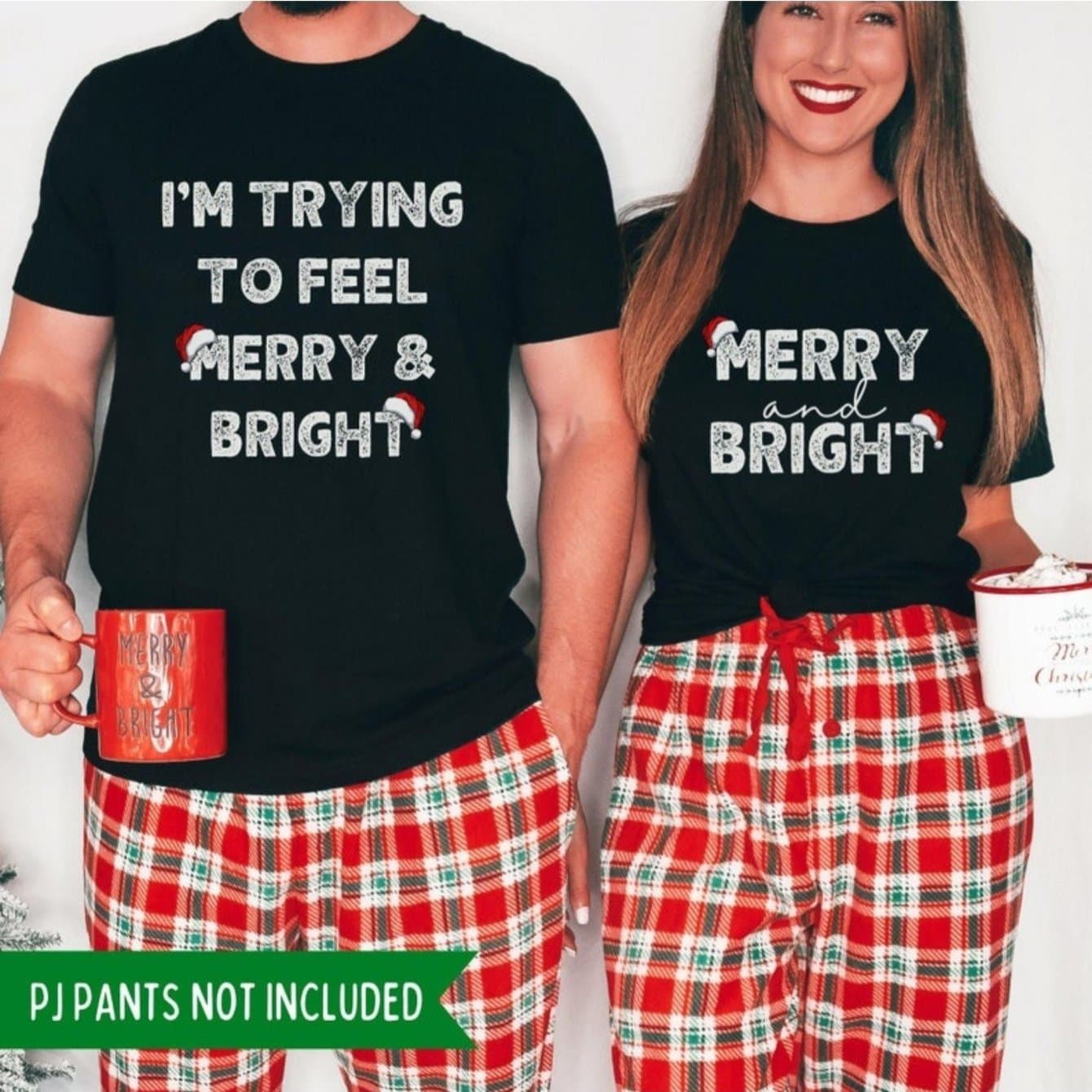 TEMU Matching - Casual Cotton, Short Sleeve, Round Neck For Couples, Best For Christmas