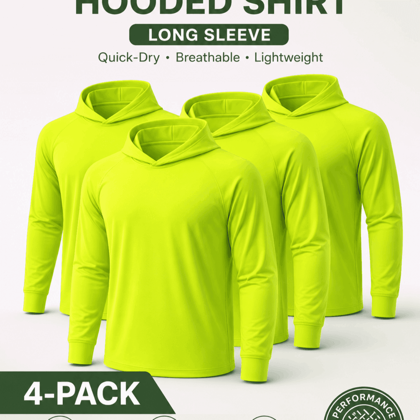 TEMU 4 Pack Men’ Long Sleeve Work Shirts – Quick-dry, Moisture-wicking, Lightweight For Construction & Outdoor Jobs