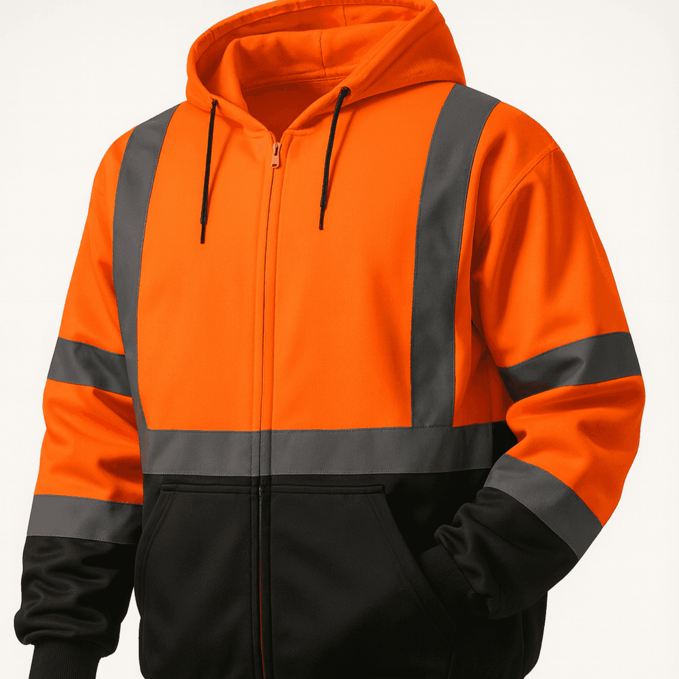 TEMU Hi Vis Work Safety Hoodies For Men - Class 3 High Visibility Reflective Hoodie Jacket, High Vis Zipper Hoodie With , Construction Sweatshirts With Pockets