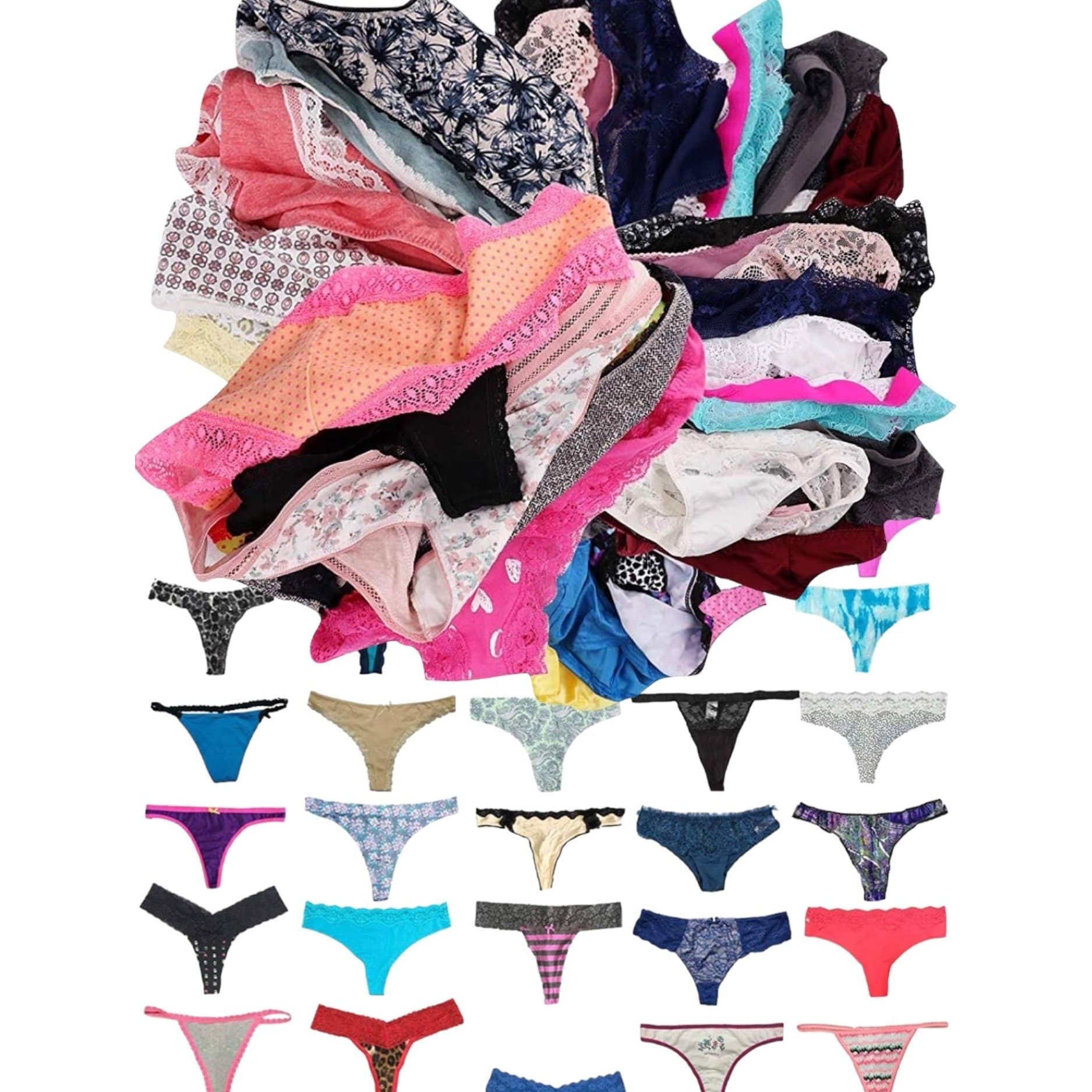 TEMU Women' Of 6 Random Assorted Print Panties -