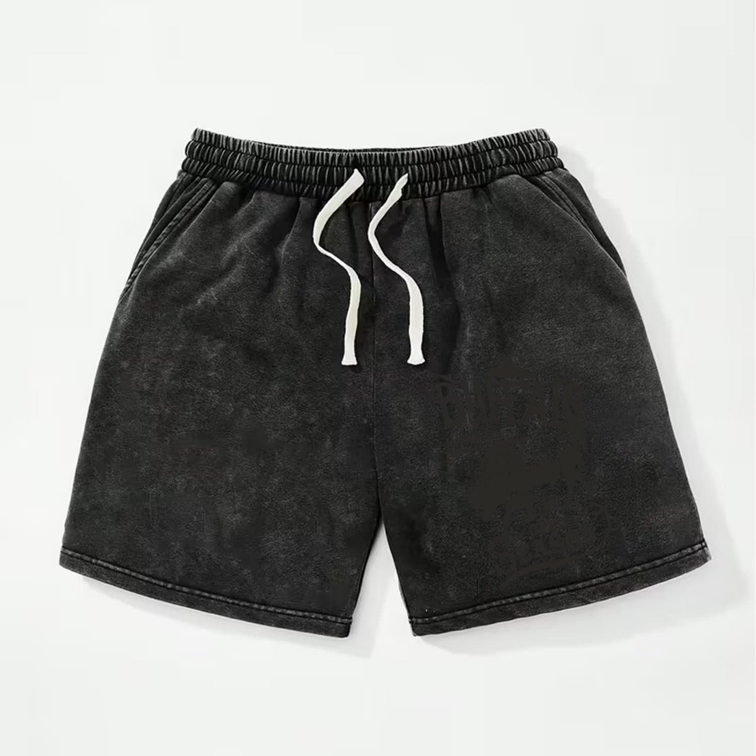 TEMU Vintage Men's Washed Drawstring Waist Shorts: Wild West Buffalo Hunt - Vintage Adventure Mens Shorts - Relaxed Fit Washed Drawstring Waist Shorts Designed For Everyday And Fashion