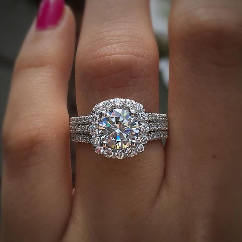 TEMU Luxury Women's Engagement And Proposal Ring, Fashion Synthetic Synthetic Zirconia Ring, Women's Jewelry