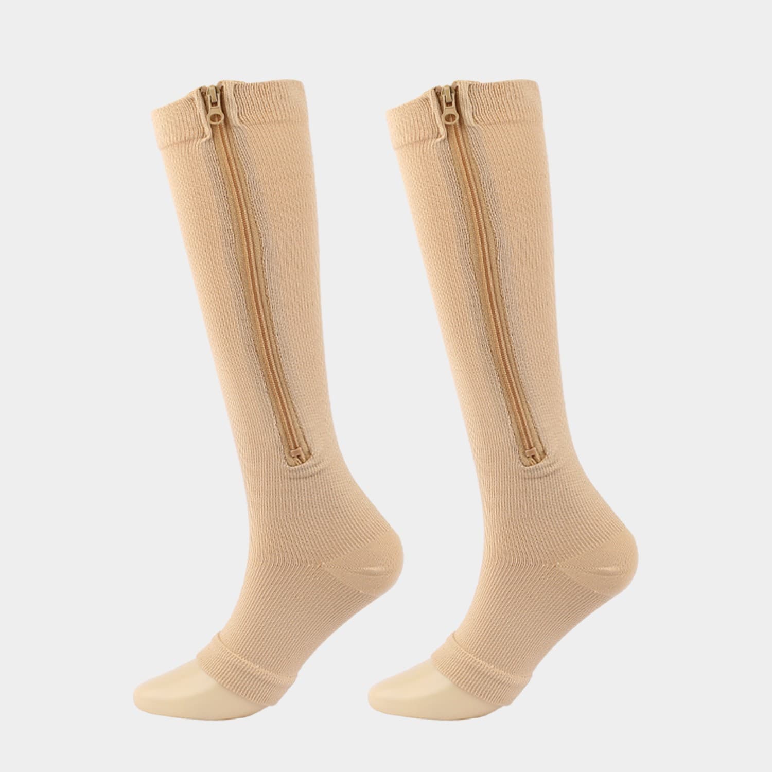 TEMU Toeless Socks With Side Zipper For All Day Wear, Sports Socks