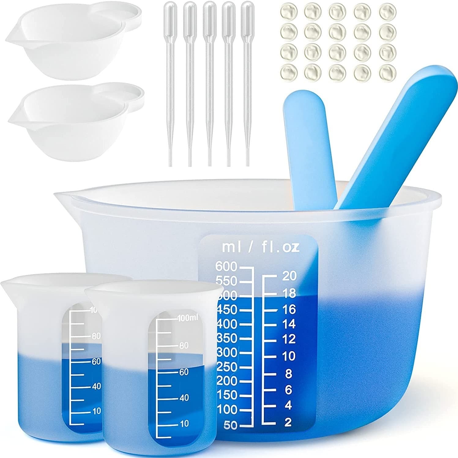 TEMU 1set Silicone Resin Measuring Cup Kit Diy Tools Set Diy Slime Measuring Cup
