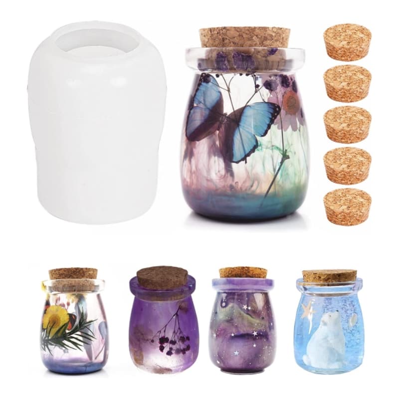 TEMU 1 Set Diy Crystal Resin Drop In Canister Bottle Silicone Mold Diy Accessories Trendy Accessories Hand Craft