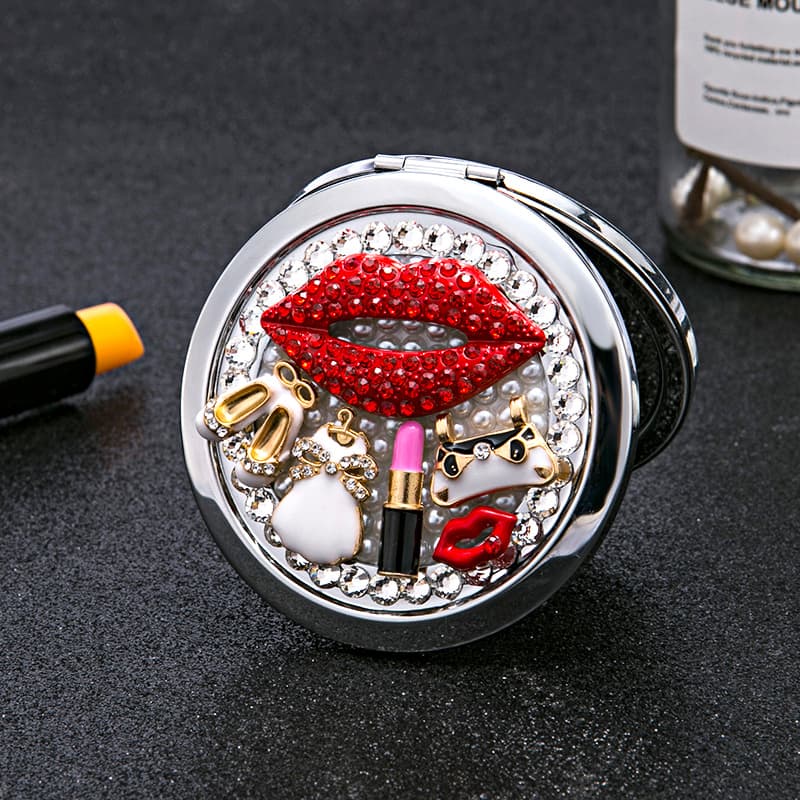 TEMU 1pc Double-sided Compact Mirror For Travel And Makeup - Portable And Convenient For Women