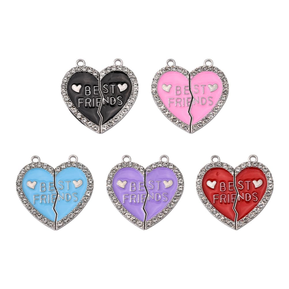 TEMU 5pcs Alloy Friendship Pendant Set, Suitable For Jewelry Bracelet And Necklace Making