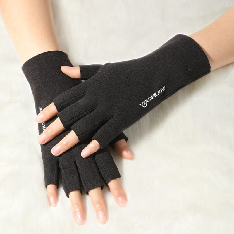 TEMU Winter Gloves Fingerless Fleece Lengthened Velvet Windproof Warm Gloves Touch Screen Half Finger Gloves