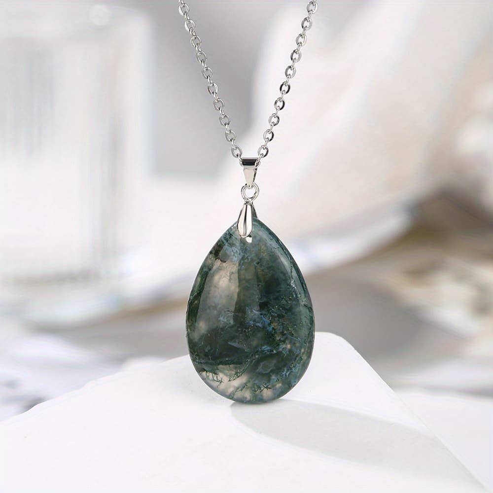 TEMU 1pc/natural Stone Pendant Necklace, Water Drop Pendant Necklace, Women Gift