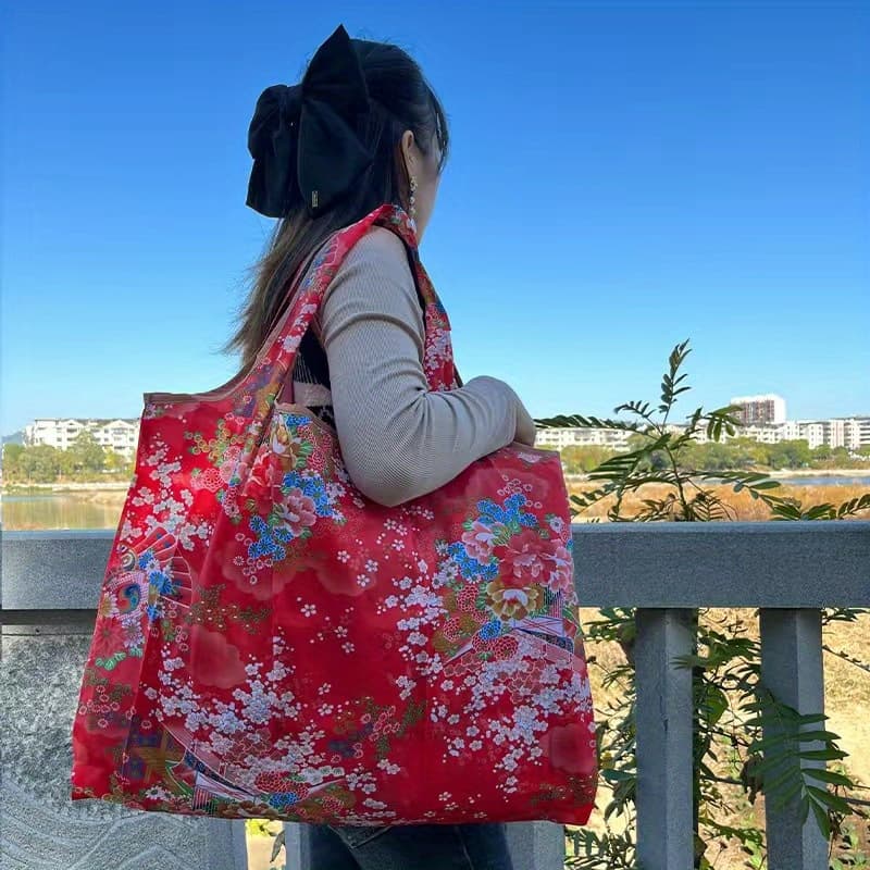 TEMU Large Shopping Bag, Foldable, Portable, Vegetable Bag, Friendly Handbag, Fashionable Shoulder Bag