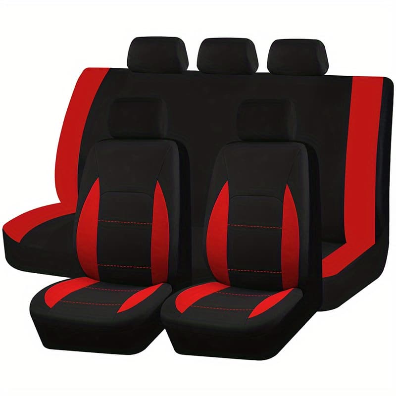 TEMU 9pcs Car Seat Covers Set For Women Additions Airbag Compatible Universal Fit Sponge Seat Cushion Comfortable Auto Decoration
