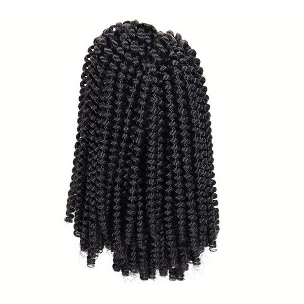 TEMU 8 Inch Spring Twist Hair Extensions 1 Pack Spring Twist Crochet Hair Extensions For Locs Soft Locs Twist Short Fluffy Crochet Braids Hair Synthetic Fiber Braiding Hair Extensions