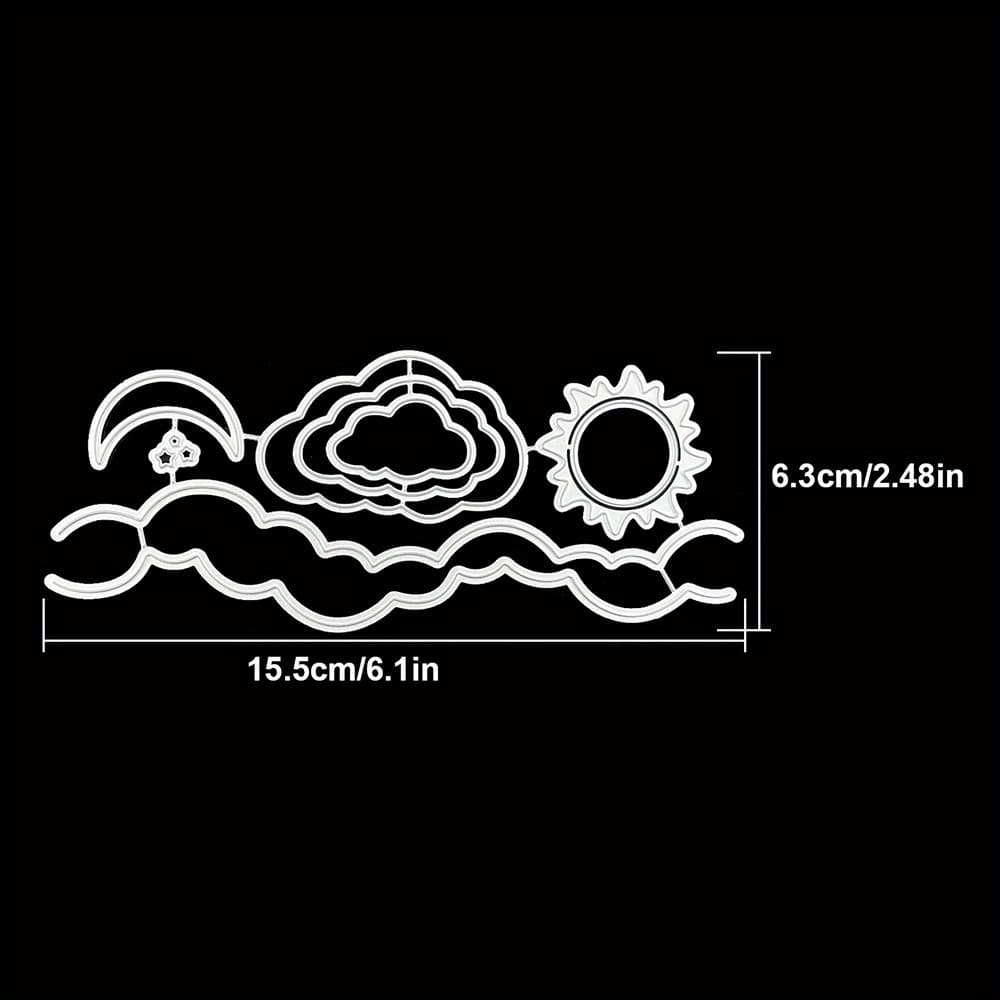 TEMU Mountain Of The Sun And Moon Metal Cutting Dies Diy Scrapbooking Album Greeting Cards Home Decoration Holiday Handle Hand Made