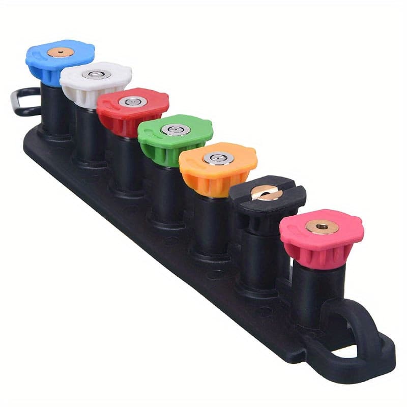 TEMU 7 High-pressure Washer Nozzles With 1/4" Male Thread Connectors, Including Soap, 0°, 15°, 25°, And 40° Cleaning Nozzles