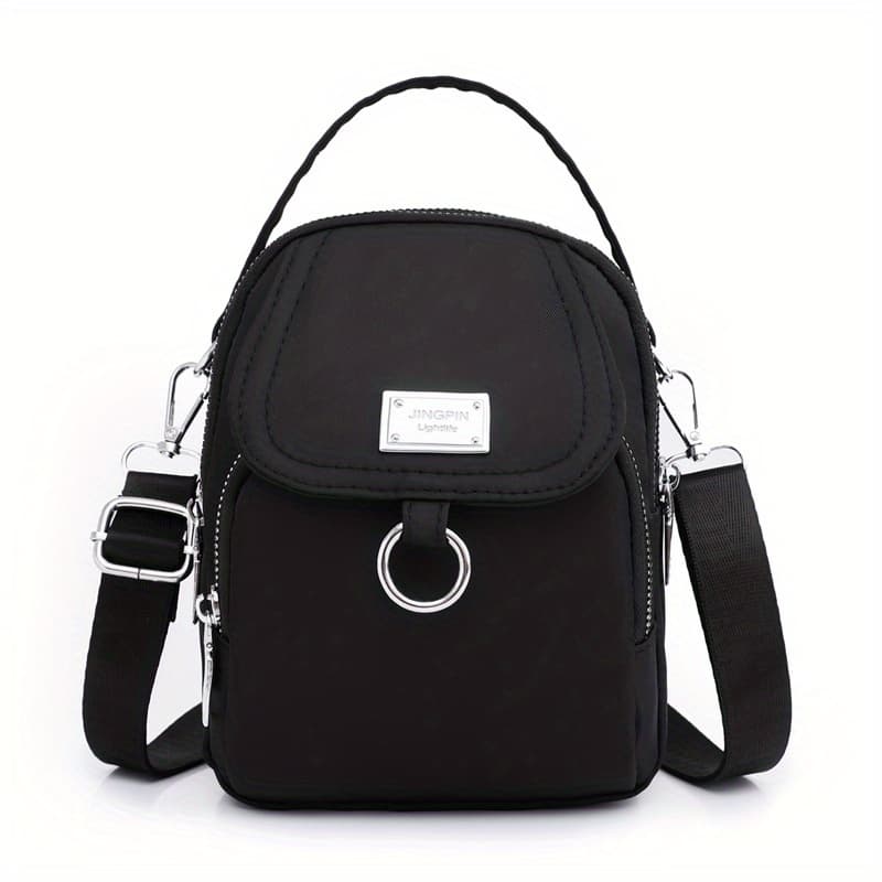 TEMU Ogehuafee Women' Blue Nylon Shoulder Bag - Casual Mini Crossbody With Adjustable Strap, , External Headphone Hole, Solid Color, Closure, Small Crossbody Bag