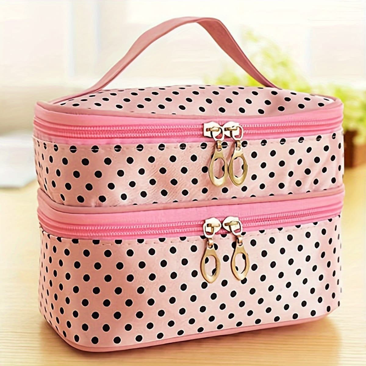 TEMU Double-layer Makeup Bag With For Skincare Product Storage