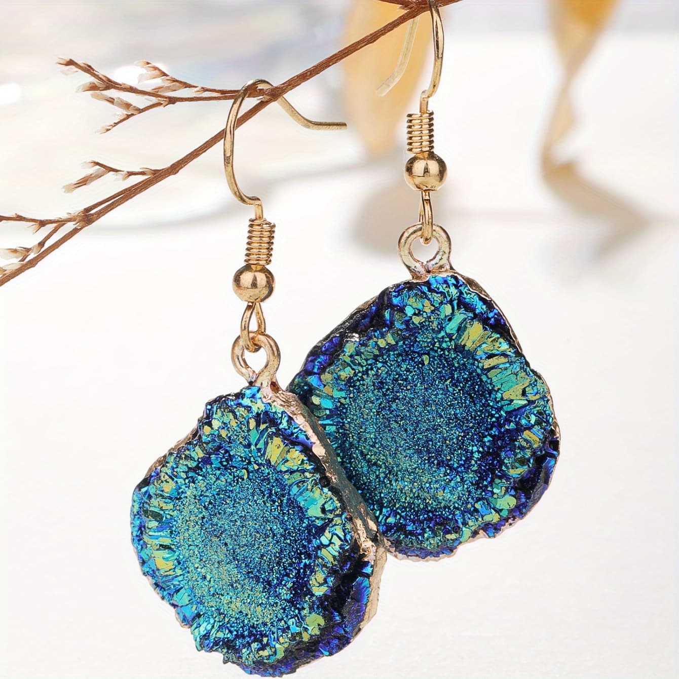 TEMU Unique Imitation Crystal Dangle Resin Earrings For Women Jewelry Gift