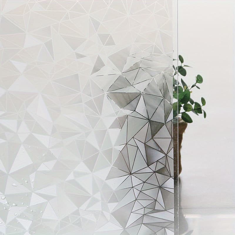 TEMU 1pc Rhombus Glass Film Window Film, Office Bathroom Toilet Window Glass Anti-peeping Window Film, No Glue Electrostatic Adsorption Privacy Protection Window Film