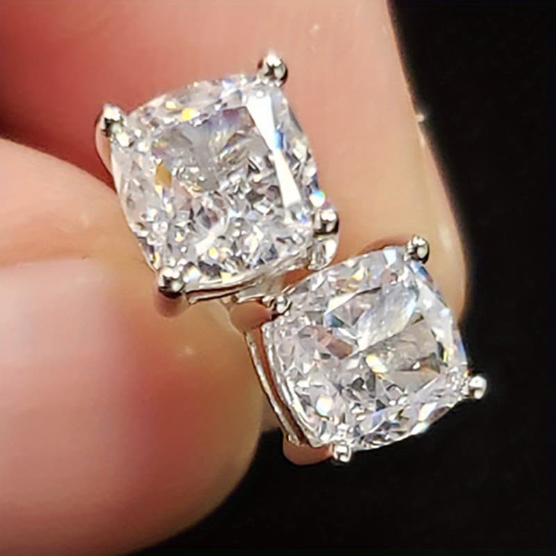 TEMU -prong Zirconia Stud Earrings For Women, Perfect For Engagements And Weddings, Ideal Gift For Jewelry Enthusiasts