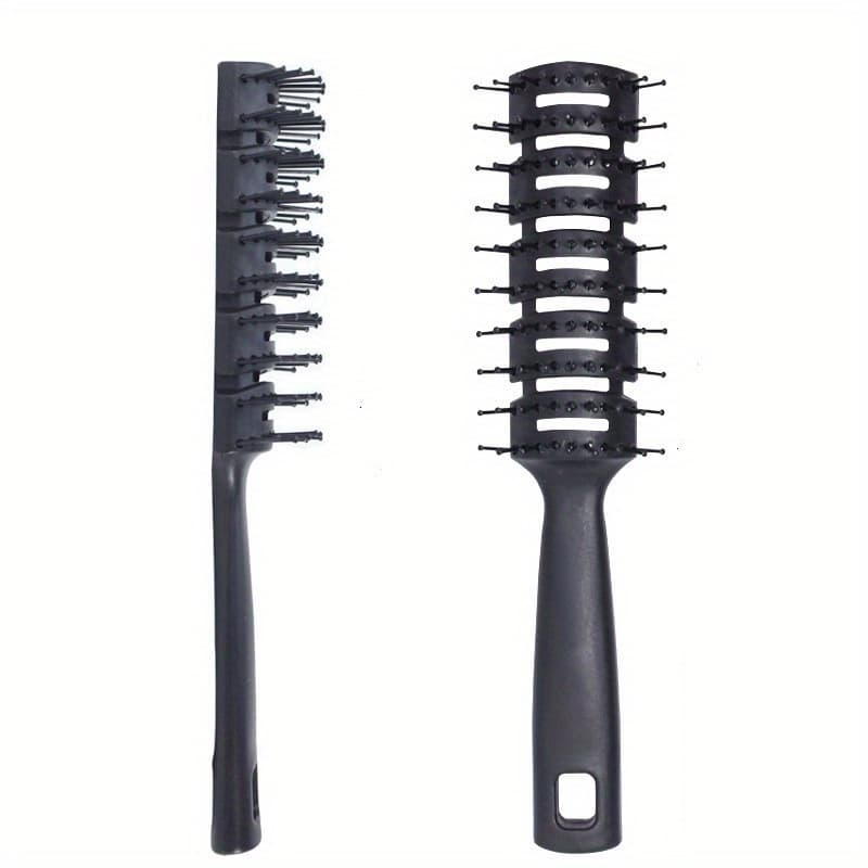 TEMU Retro Curved Detangling Hair Brush For Men - Oil Head Hairdressing Comb With Vent Design For Smooth Styling