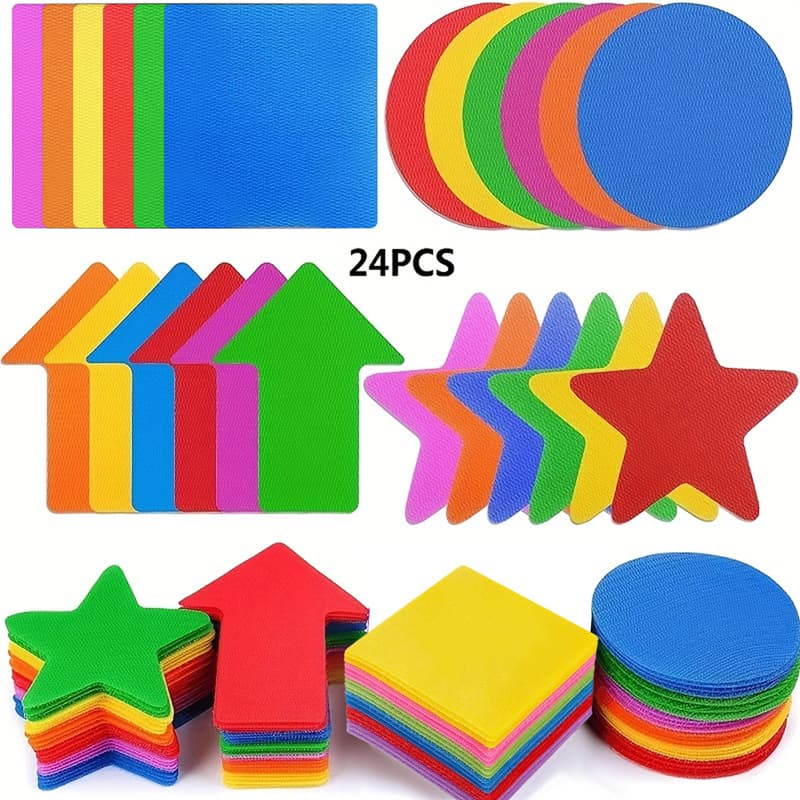 TEMU 24 Carpet Markers For Seating: 4 Inch Magic Spot Markers For Students, Teachers, Social Distancing & Classroom Decoration