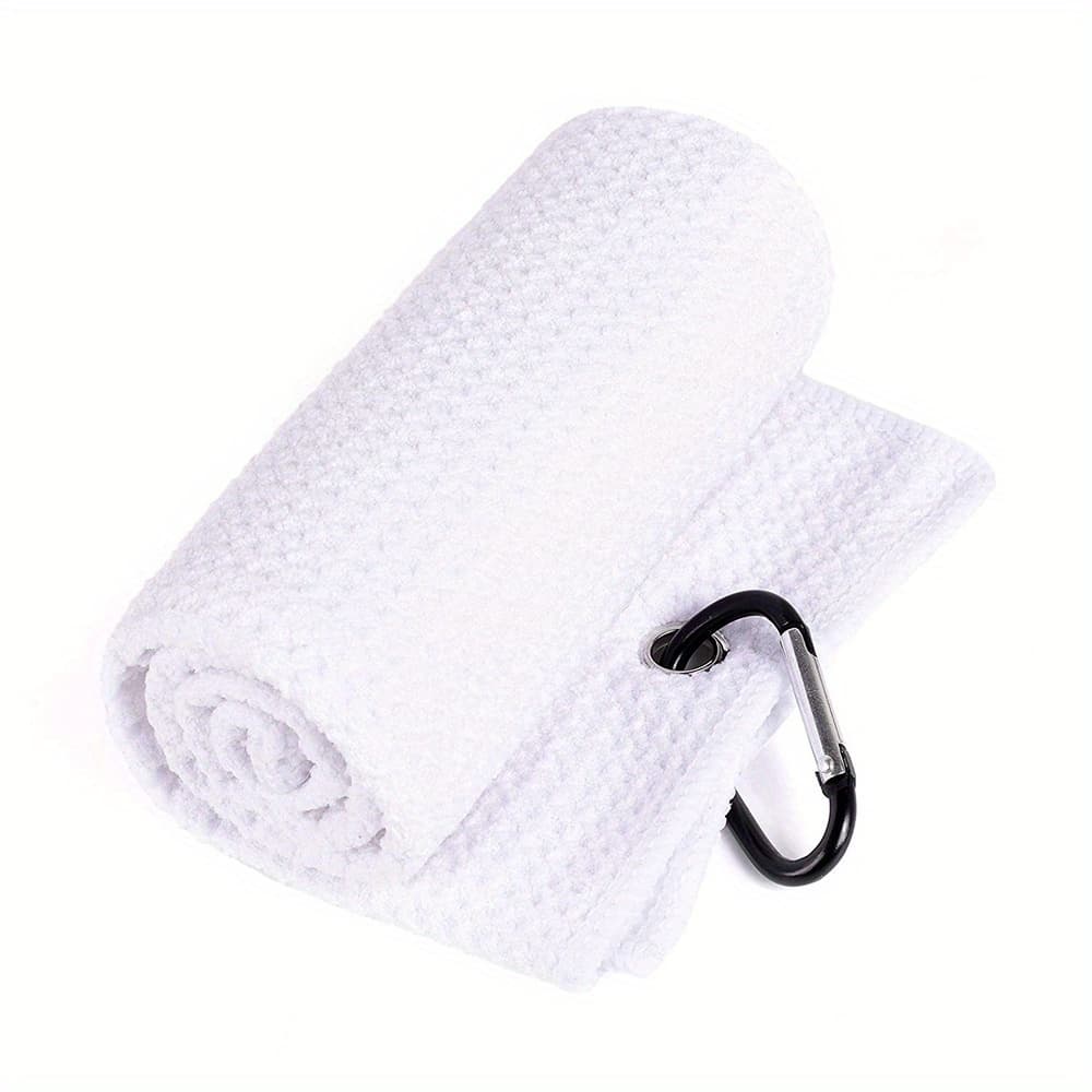 TEMU 1pc Microfiber Waffle Golf Towel With Clip For Cleaning Clubs And Balls - 30×50cm