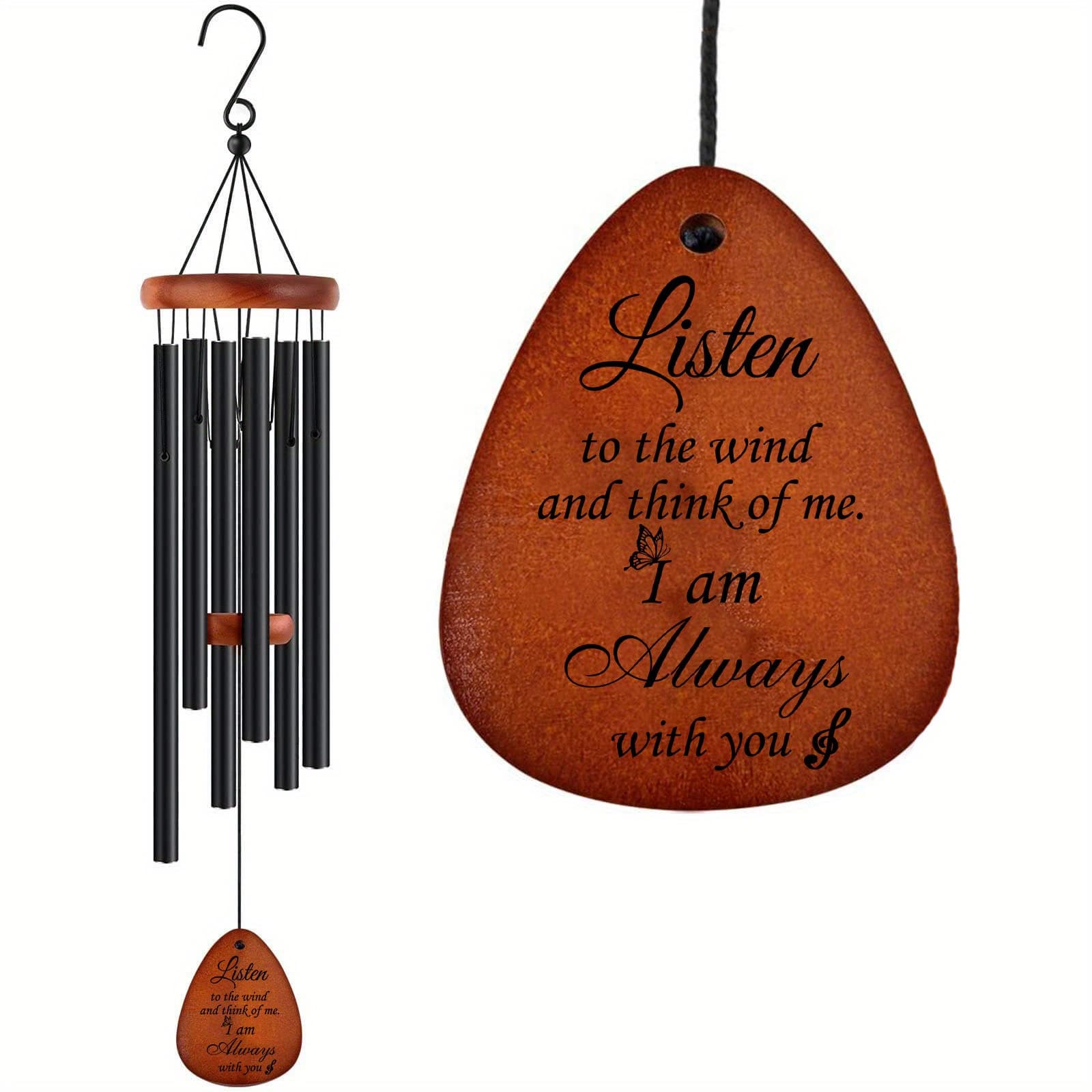 TEMU 1pc Memorial Wind Chime For Garden Decor, Outdoor Decor, Sympathy, Memorial And Miss You Wirelessly