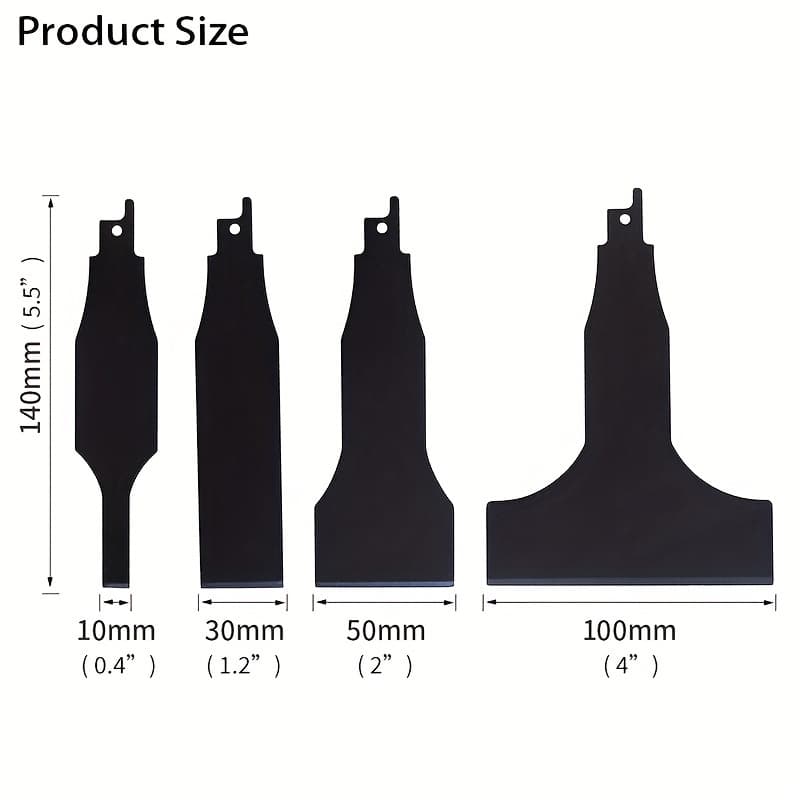 TEMU [reciprocating Saw Set] 4pcs Reciprocating Saw Shovel Set - Sk5 Reciprocating Electric Saw Blade - Cleaning Shovel Removal Tile Ground Mud Cleaning Wall Putty Tools