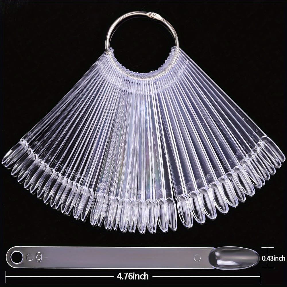 TEMU A Set Of Transparent Nail Display Tips For Showcasing Nail Samples, Including A Gel Polish Palette And Color Chart For Practicing .