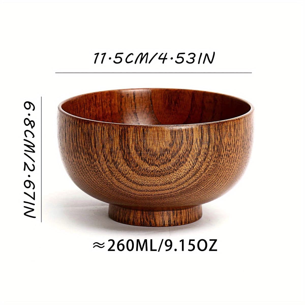 TEMU 1pc Acid Wood Bowl, Household Anti-scalding Anti-fall Bowl, Retro Camping Tableware, Kitchen Supplies