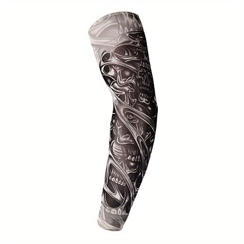 TEMU Fashion Skull Fake Slip On Tattoo Arm Sleeves Kit High Quality Cycling And Driving