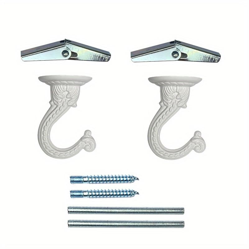 TEMU 8pcs / 2sets Ceiling Hooks For Hanging Plants, 2.2in/1.5in Ceiling Hook, Heavy Duty Hook With Steel Screws Bolts And Toggle Wings For Hanging Plants Ceiling Installation Fixing